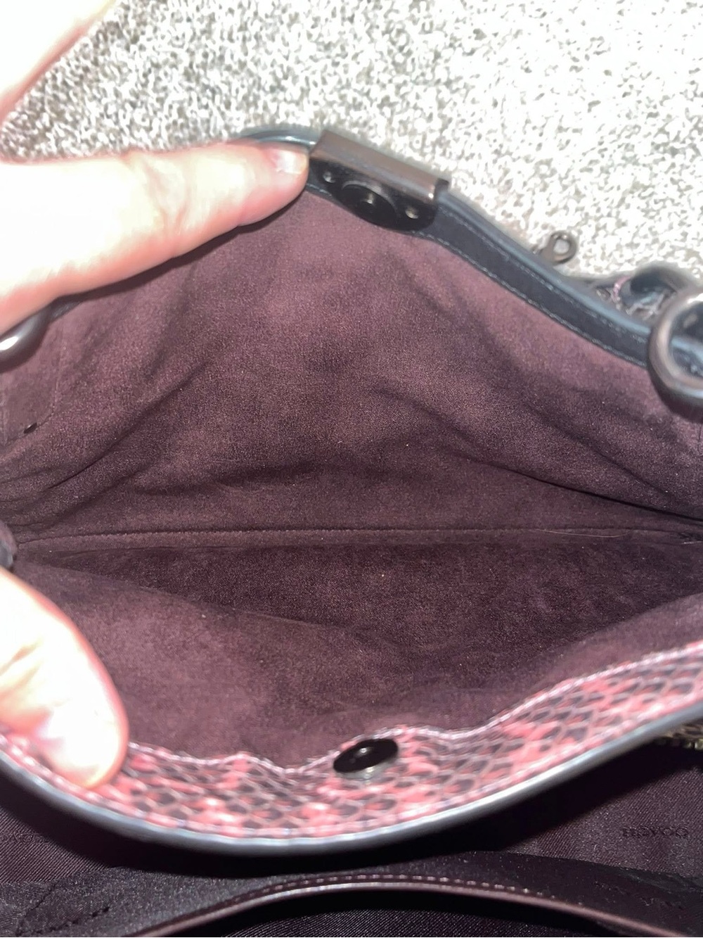 Coach Dreamer Black and Pink Python Leather Satchel Bag - Picture 13 of 14